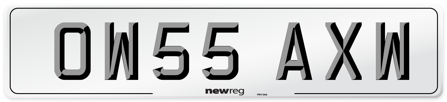 OW55 AXW Number Plate from New Reg